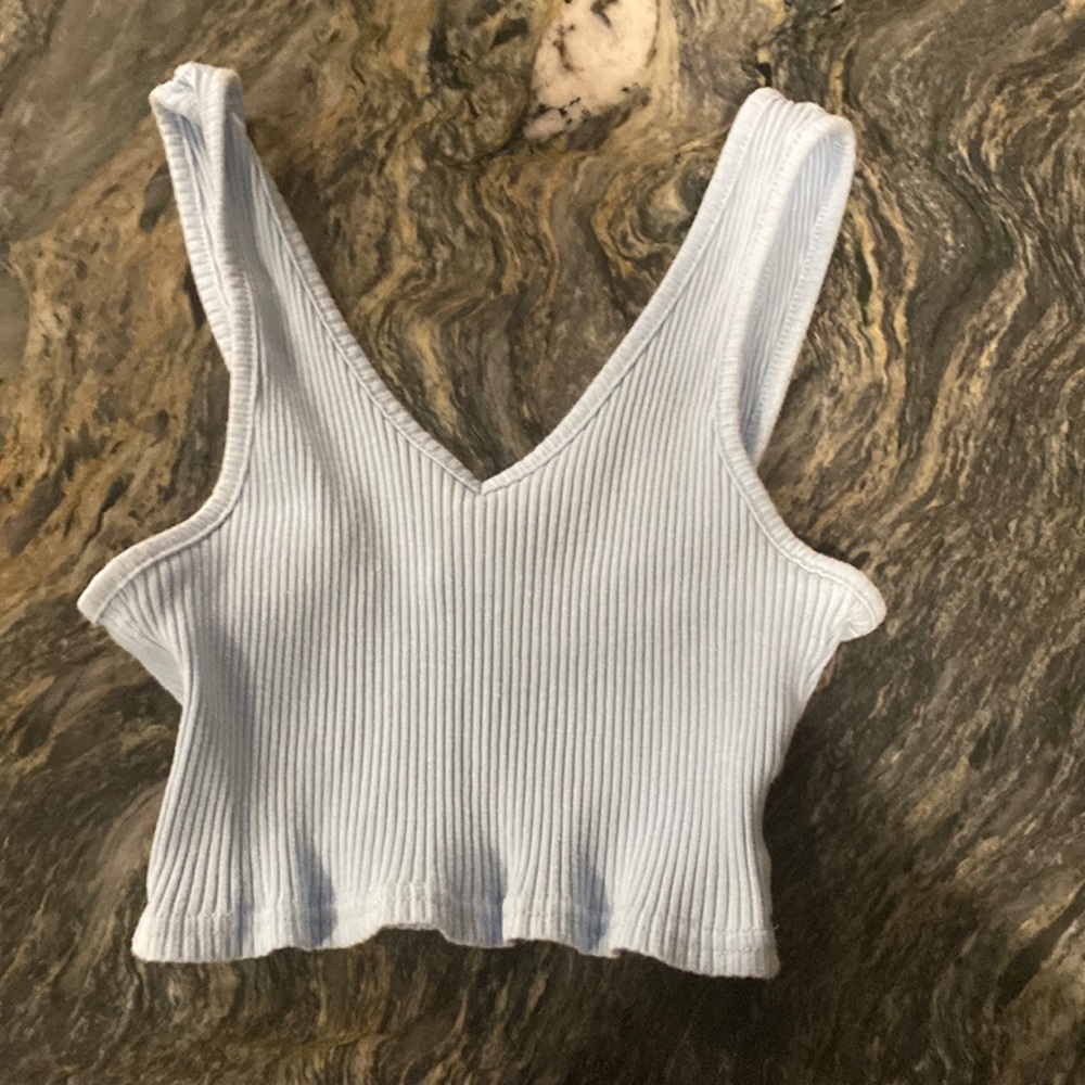 blue crop top